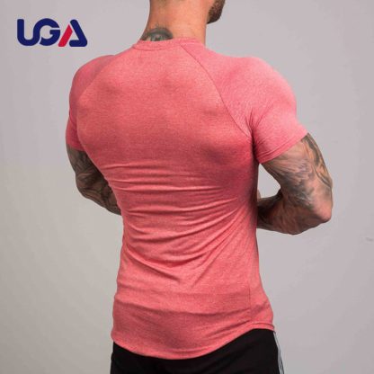 Workout Polyester Spandex Slim Fit T Shirt Gym Sports Fitness Compression T Shirt - Image 2
