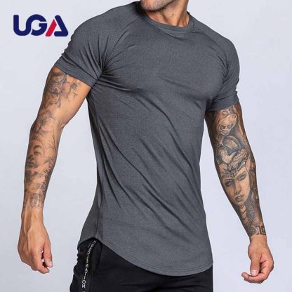 Workout Polyester Spandex Slim Fit T Shirt Gym Sports Fitness Compression T Shirt - Image 3