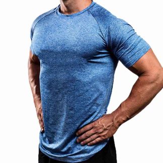 Gym High Elastic Athletic Compression Sports Breathable Men Training T Shirt