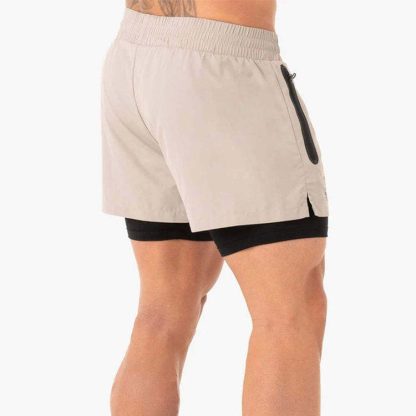 Mens Athletic Wear Quick Dry Tight 2 In 1 Jogger Sports Shorts Running Gym Fitness Shorts for Men - Image 2