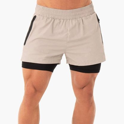 Mens Athletic Wear Quick Dry Tight 2 In 1 Jogger Sports Shorts Running Gym Fitness Shorts for Men - Image 3