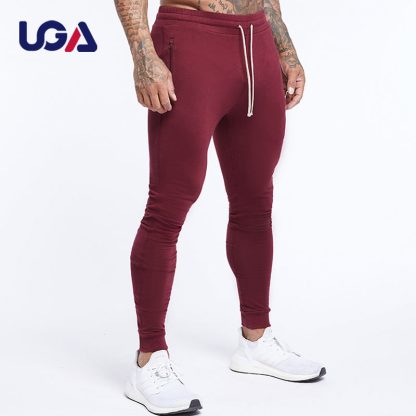 Manufacturer Cotton Polyester Blank Joggers Sportswear Casual Jogging Men Exercise Pants with Zipper Pockets - Image 2
