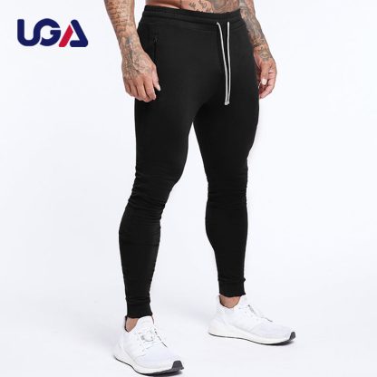 Manufacturer Cotton Polyester Blank Joggers Sportswear Casual Jogging Men Exercise Pants with Zipper Pockets - Image 3
