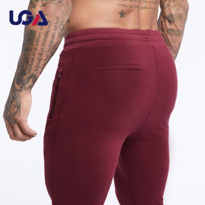 Manufacturer Cotton Polyester Blank Joggers Sportswear Casual Jogging Men Exercise Pants with Zipper Pockets - Image 5