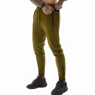 Oem Men Joggers Pants Zipper Pockets Cotton Spandex Sportswear Training Sweatspants