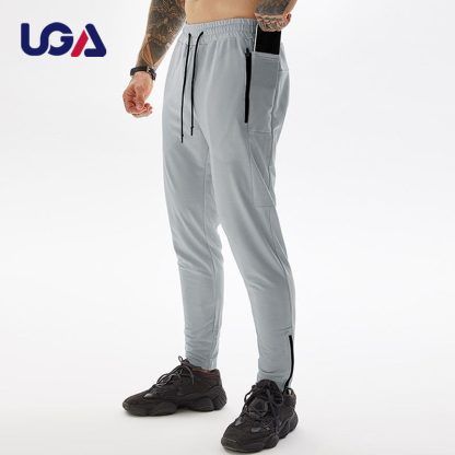 Oem Men Joggers Pants Zipper Pockets Cotton Spandex Sportswear Training Sweatspants - Image 2