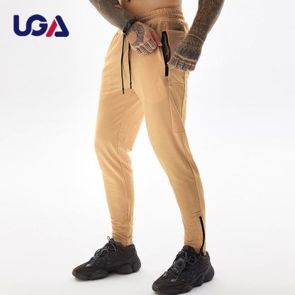Oem Men Joggers Pants Zipper Pockets Cotton Spandex Sportswear Training Sweatspants - Image 5