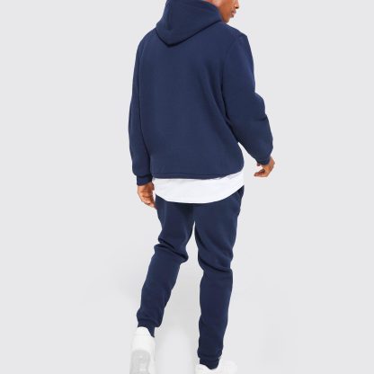Unisex Luxury Stacked Sweatsuit Men Hoodie Jogger Set Winter Thick Plain Custom Tech Fleece Tracksuit - Image 3
