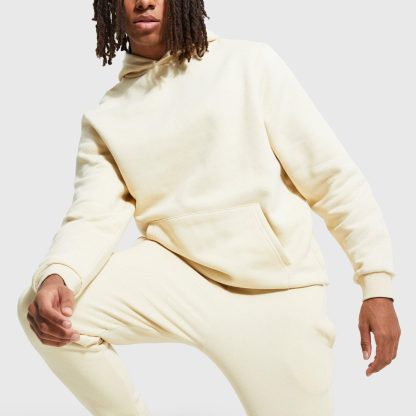 Unisex Luxury Stacked Sweatsuit Men Hoodie Jogger Set Winter Thick Plain Custom Tech Fleece Tracksuit - Image 5