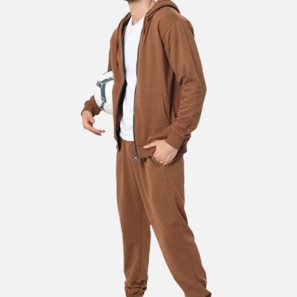 Winter Customized Logo Printing Gym Fitness Wear Fleece Fabric Men Tracksuit - Image 4