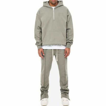 100% Cotton Dropped Shoulder Hoodie Heavy Weight Men Oversized Tracksuits With Kangaroo Pockets